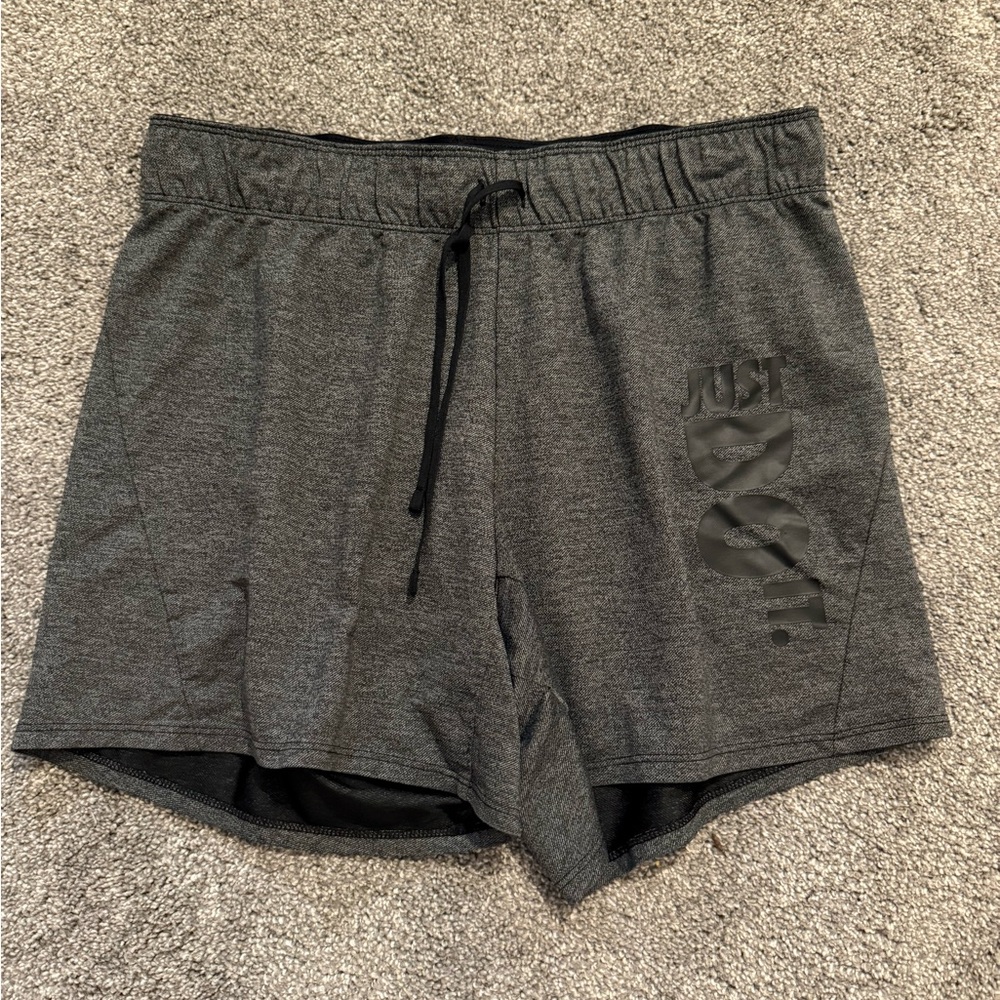 Nike Gray Athletic Shorts; MEDIUM, with Elastic Waistband